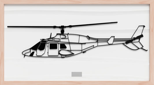 Bell 222b, 3D Silhouette wall art.