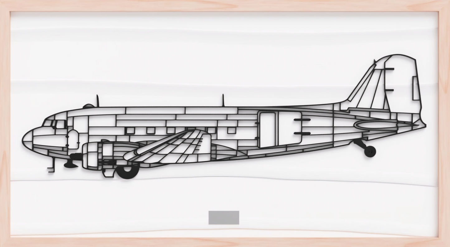 C-47 "Dekota", 3D Silhouette wall art.