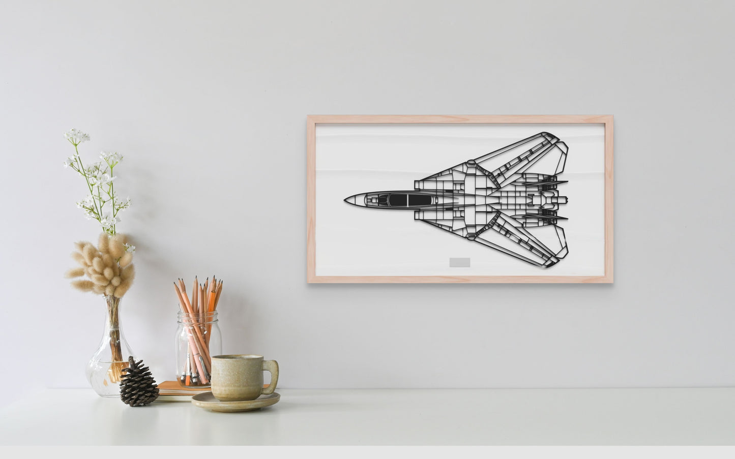 F-14 "Tomcat", 3D Silhouette wall art.