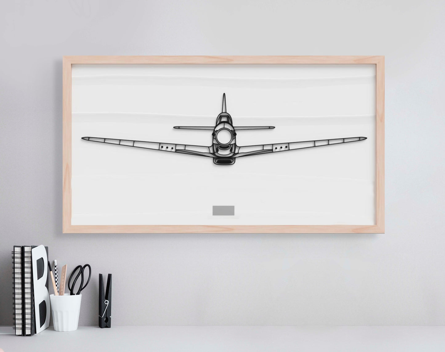 P-51 "Mustang", 3D Silhouette wall art. (front)