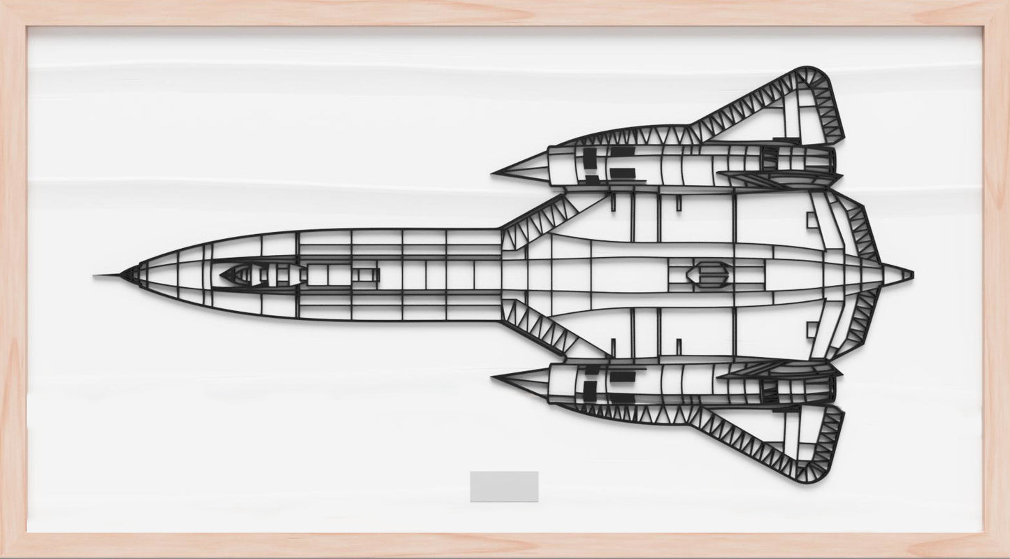 SR-71 "Blackbird", 3D Silhouette wall art.